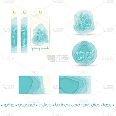 泉水背景上的百合花。模仿3D的深度，层次。企业风格元素。