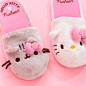 Hello Kitty x Pusheen House Slippers : These unique slippers each feature one Pusheen and one Hello Kitty wearing Hello Kitty’s iconic pink bow. The thick cushioned soles feel like a tiny hug for your feet! ♡ Adorable embroidered finish ♡ Soft interior li