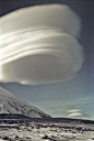 Spectacular Lenticular Cloud Formation over a Volcano in Kamchatka, Russia.