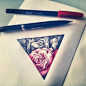 #tattoo##纹身##图案#triangle rose tattoo red n black: 