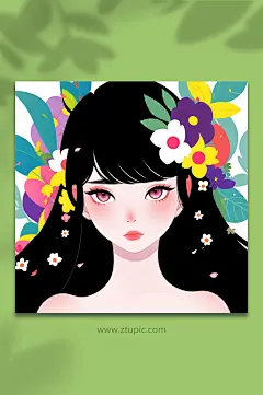 漫画风头像元素图片-众图网
