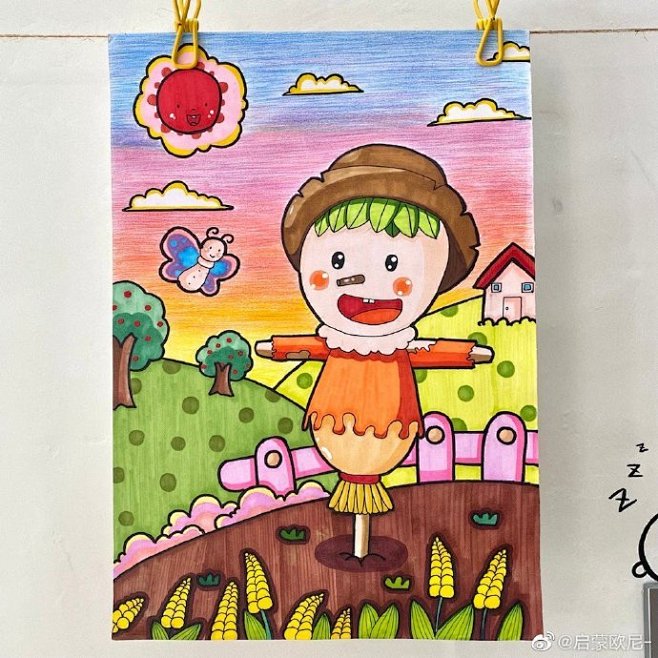 马克笔儿童画手绘作品
