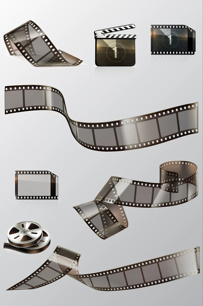 古老胶片胶卷场记板矢量素材