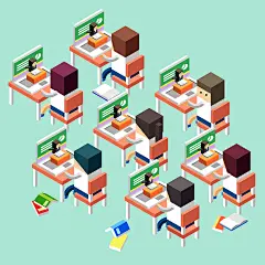 网络课程 个人终端 职场插图插画设计AI tid249a1914