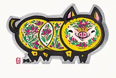韩美林国画动物小狗熊猫小猪猴子公鸡画国画水墨写意画宣纸复制画-淘宝网