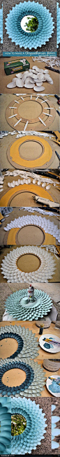 plastic spoons into chrysanthemum mirror: 