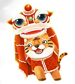 2022虎年可爱手绘春节小老虎卡通插画