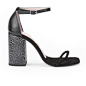 Opening Ceremony Women's Jindo Ankle Strap Leather Heeled Sandals - Black/White: Image 01