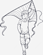 儿童节放风筝的男孩png免抠素材_新图网 https://ixintu.com 儿童节 手绘 绘画 拿着风筝 玩耍 放风筝的男孩