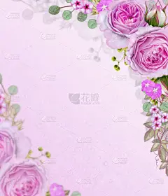 花卉的背景。花环，嫩粉色的玫瑰，浆果和树叶。贺卡、 邀请、 名片.