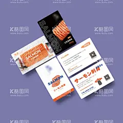 三文鱼卡片  - 源文件下载【酷图网】名片,餐饮,三文鱼,促销,宣传,排版,