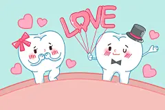 爱心清新高端爱牙日爱护牙齿插画