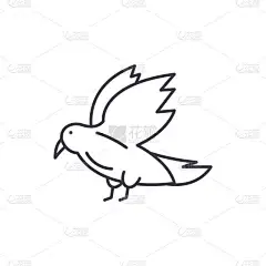 鸽子线图标概念。鸽子向量线性例证, 标志, 标志