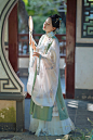 灼夜庭-明制汉服【珍珠猫咪】长比甲【云深】立领斜襟大袖衫 预售-淘宝网