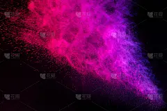 壁纸设计抽象色彩飞溅。色彩斑斓的粉尘爆炸。油漆飞溅在白色背景上