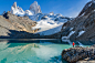 Woman admiring Fitz Roy scenic view