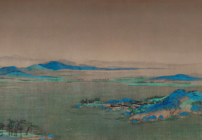 山峦平远尽辽阔，丹青千里画绵延。 
#v...