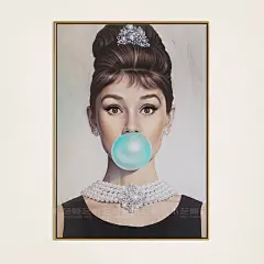 经典人物时尚手绘油画奥黛丽赫本 玛丽莲梦露装饰画沙发卧室挂画-淘宝网