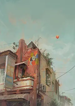 马来西亚插画师FeiGiap插画作品｜少女与城市