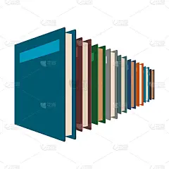 排书孤立。很多书矢量插图