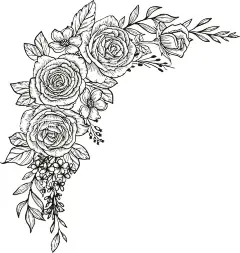 花卉填色图  - 源文件下载【酷图网】花轮廓,简笔画,手绘画,插图,儿童绘本,黑白图片,勾线图,植物,花朵,鲜花