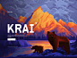 K R A I parallax travel mountains travel agency ux motion gif illustration landing page animation ui