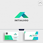 Minimal a initial logo template and business card