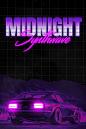 Midnight Synthwave  Speed Art Photoshop  Datsun 240Z in Retro 80s Cybe