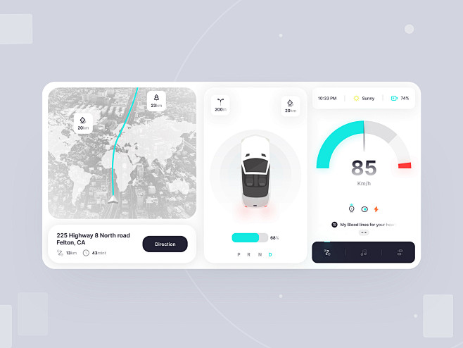 Car dashboard UI Des...