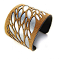 Leaf Cuff bracelet Silver and wood #jewelry