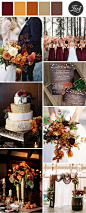 burgundy, marsala and burnt orange fall wedding color combos