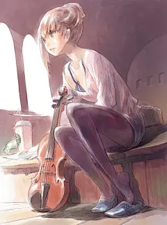 ♪乐器与少女之小提琴♪ p站 侵删 动漫 二次元 漫画 萌妹子 萝莉 音乐 古典 气质 阳光 学院风 黑丝 意境 森系 背影 同人 原创 壁纸 人物 手绘 插画 酷炫 原宿 持续更新谢谢支持！