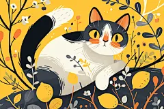 小猫咪插图动植物插图插画