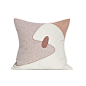MILAMILA简约现代/沙发靠包抱枕靠垫/粉色白色抽象贴布方腰枕-淘宝网