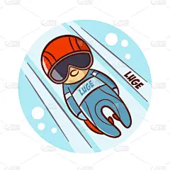 冬季运动雪橇贴纸