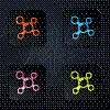 分子,分离着色,彩色图片,计算机图标,黑色背景,线条,荧光,生物学,健康保健,生物科技