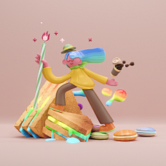 大曼耶耶采集到C4D—funny