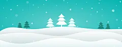 圣诞壁纸高清素材 卡通 手绘 松树 海报banner 童趣 蓝色 雪地 雪花 背景 设计图片 免费下载