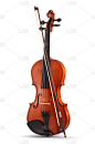 白色背景上孤立的弓形小提琴