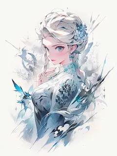 ✨水墨风爱莎丨大家喜欢这个风格的爱莎吗？ - 小红书