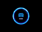 This may contain: a blue circle with the words stories on it in neon lights against a black background