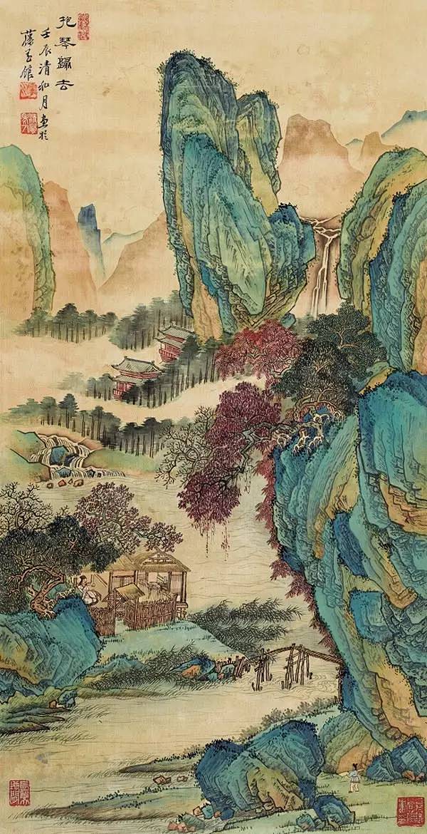 黄秋园画作欣赏：山水、花鸟、仕女都全了