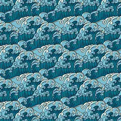 手绘日式海浪波浪花纹矢量图设计素材