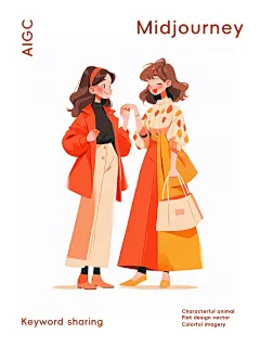 咒语分享✨UI扁平风电商插画和闺蜜逛街