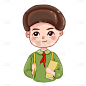 卡通感学雷锋日男性元素贴纸
