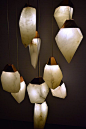 ALABASTER gorgeous hand carved alabaster pendant lights by talented artist/designer Randy Zieber: