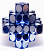 Kroa Bleu 1, Oil by Victor Vasarely (1906-1997, Hungary)