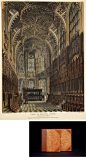 手绘威斯敏斯特大教堂彩色版画集   提要：是书共计两卷，全书共计手绘彩色腐蚀整页版画81幅，全面展现了威斯敏斯特大教堂的遗迹、历史和装饰艺术。威斯敏斯特大教堂，意译为西敏寺，是一座位于伦敦市中心威斯敏斯特市区的大型哥特式建筑风格的教堂，一直是英国君主安葬或加冕登基的地点，其忠实地记录了英国皇族兴衰史，现为英国皇家胜迹。教堂建筑为哥特式，由数个彩色玻璃嵌饰的尖顶并列在一起，美丽绝伦。英国把威斯敏斯特教堂称为“荣誉的宝塔尖”，现已经成为难得的历史博物馆。全书配有详细文字说明，三面刷金，牛皮精装，品相完好。本书