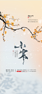 地产小寒节气简约大气海报