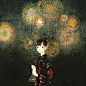 插画 和风 复古 怀旧 少女